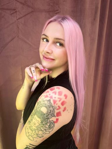 Lucy White Pink Hair Color