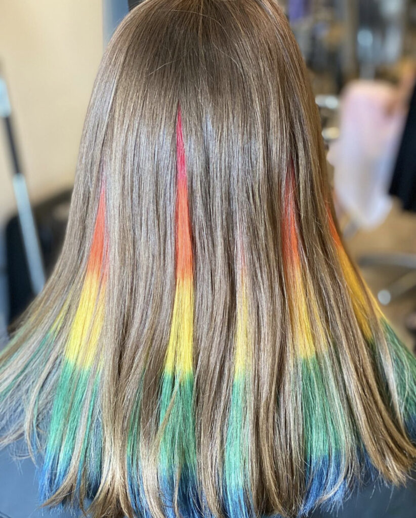 rainbow tape in extensions